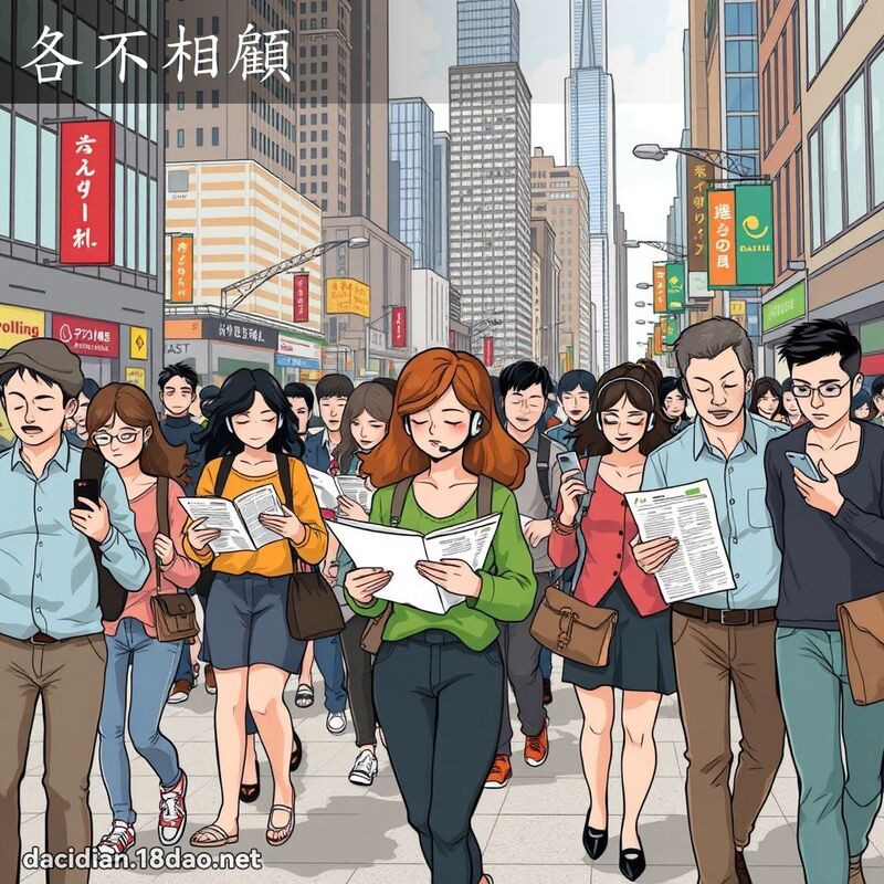 各不相顾 - 国语大辞典配图