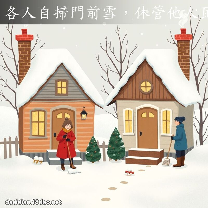 各人自扫门前雪，休管他人瓦上霜 - 国语大辞典配图