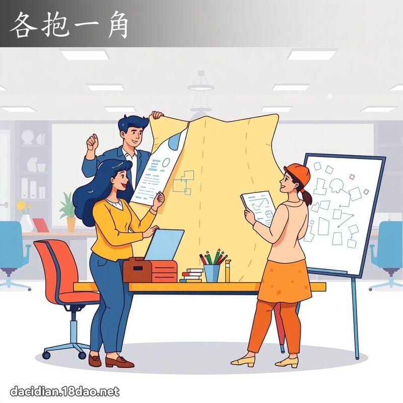 各抱一角 - 國語大辭典配圖