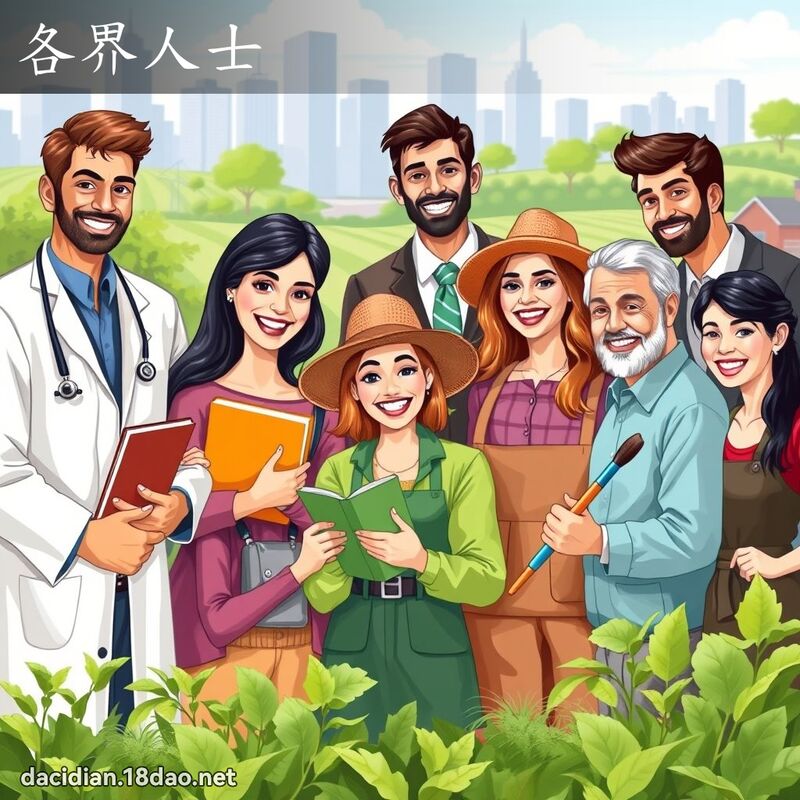 各界人士 - 國語大辭典配圖