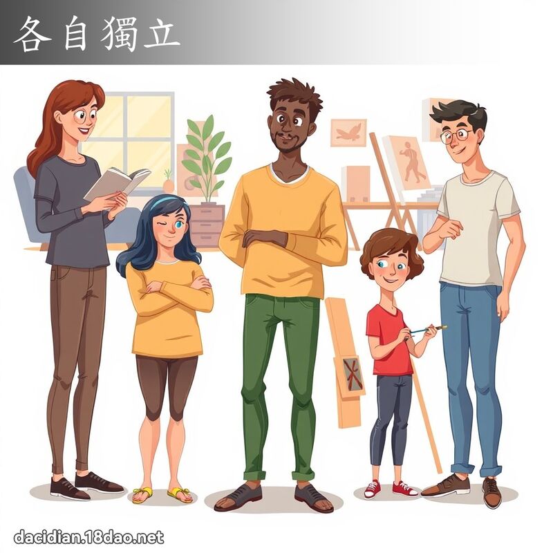 各自獨立 - 國語大辭典配圖