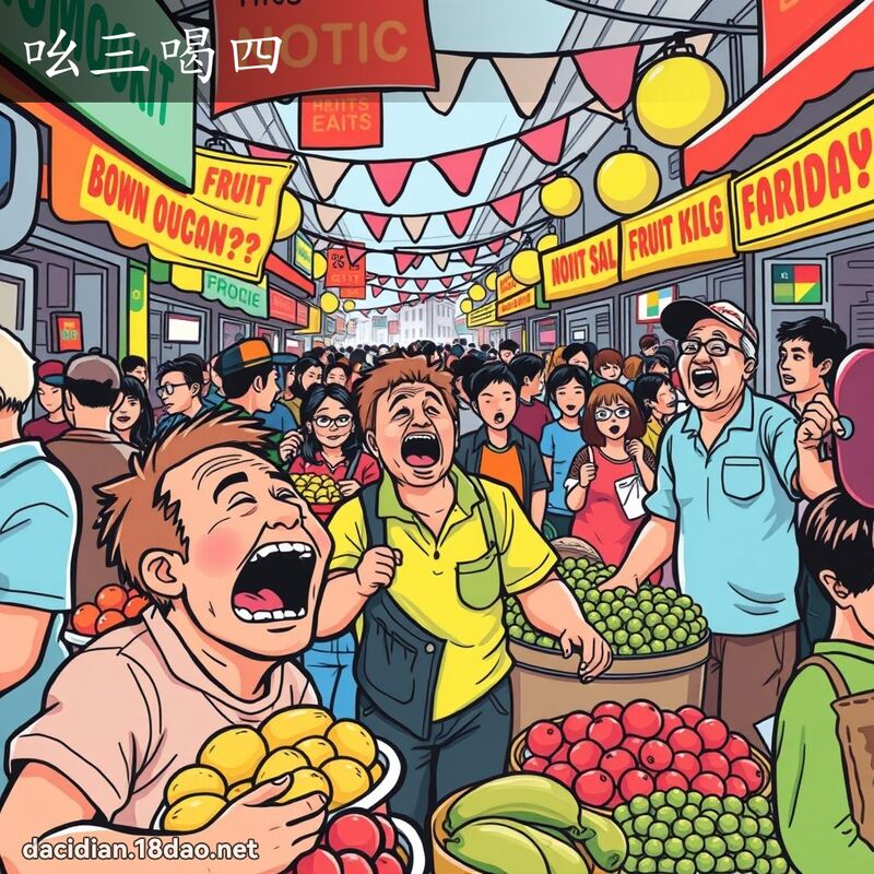 吆三喝四 - 國語大辭典配圖