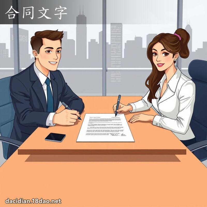 合同文字 - 国语大辞典配图
