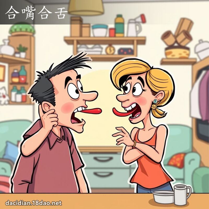 合嘴合舌 - 國語大辭典配圖