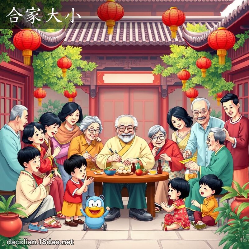 合家大小 - 國語大辭典配圖