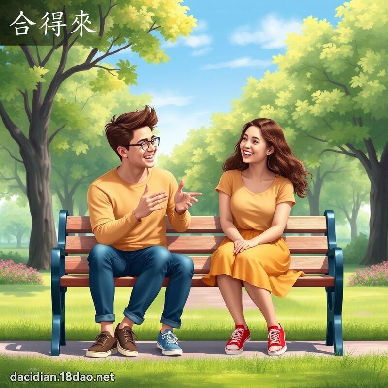 合得来 - 国语大辞典配图