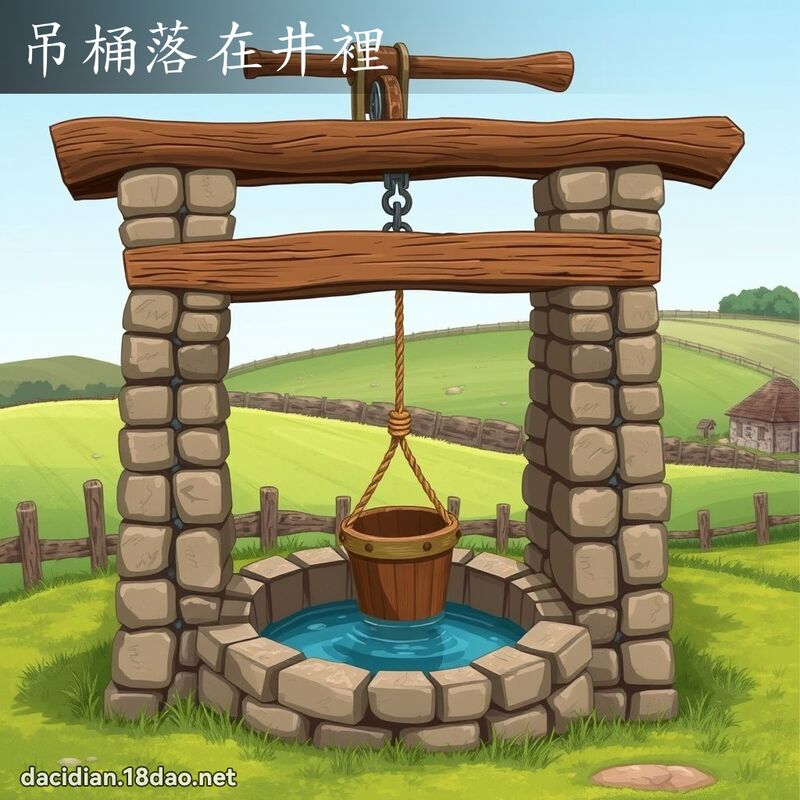 吊桶落在井里 - 国语大辞典配图