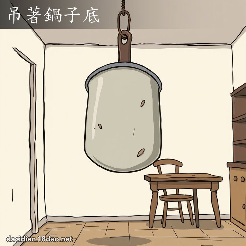 吊著锅子底 - 国语大辞典配图