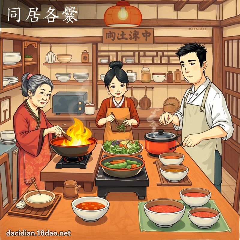 同居各爨 - 國語大辭典配圖