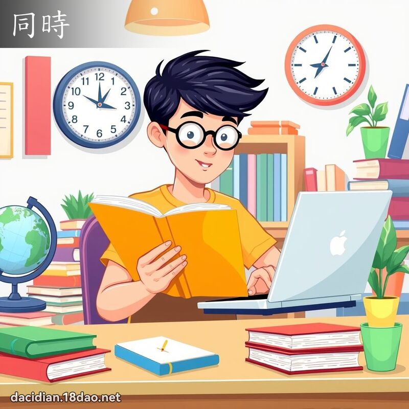 同时 - 国语大辞典配图