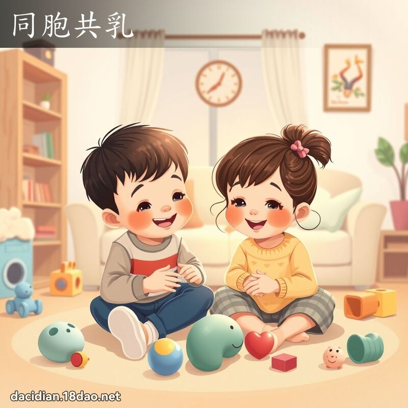 同胞共乳 - 国语大辞典配图