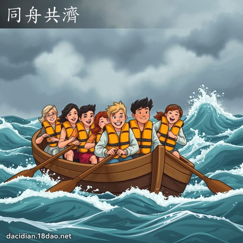 同舟共济 - 国语大辞典配图