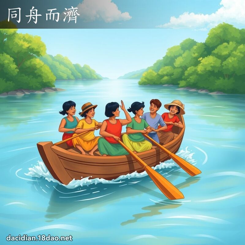 同舟而濟 - 國語大辭典配圖