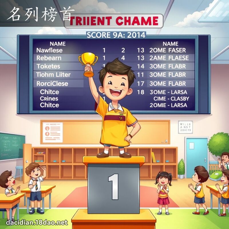 名列榜首 - 國語大辭典配圖
