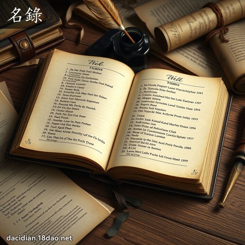 名錄 - 國語大辭典配圖