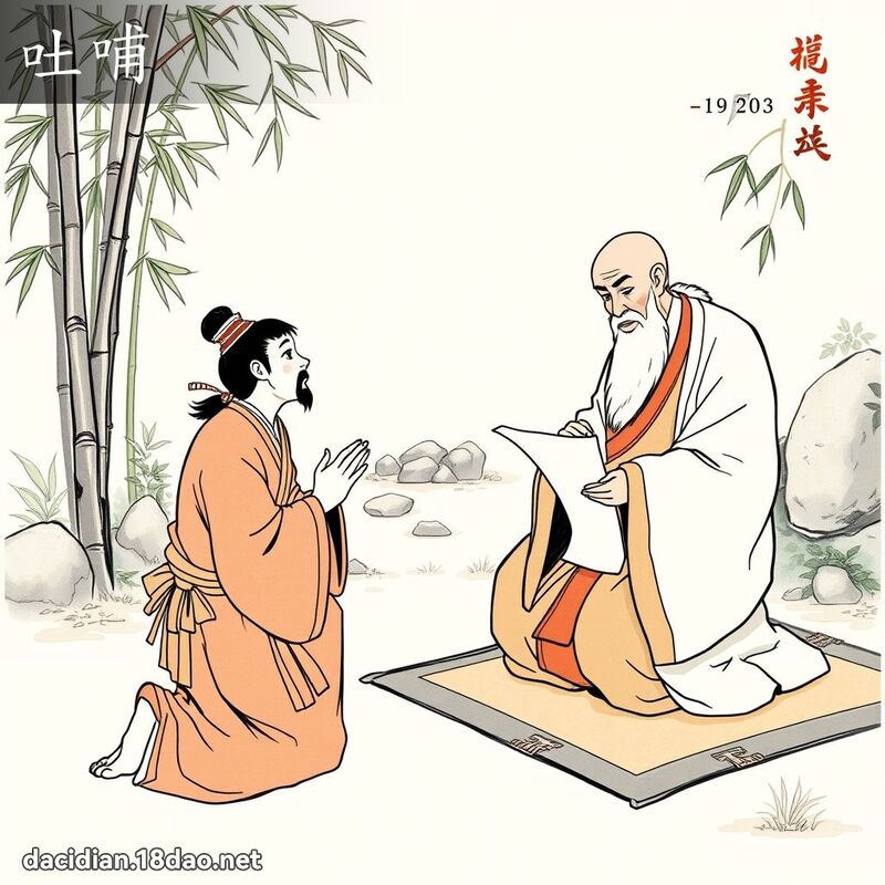 吐哺 - 國語大辭典配圖