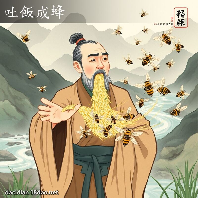 吐饭成蜂 - 国语大辞典配图