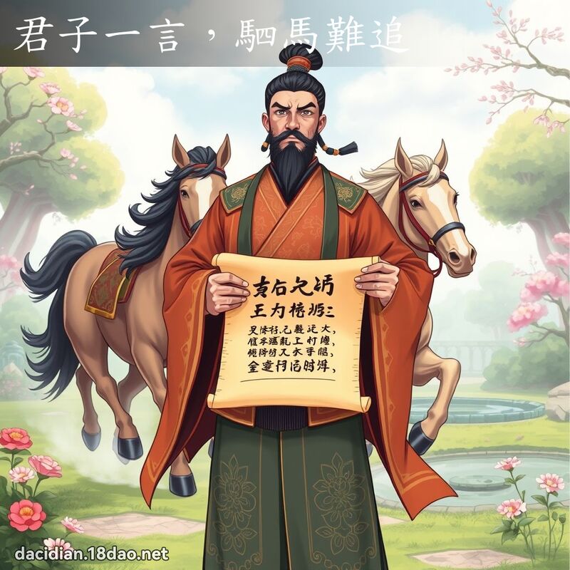 君子一言，駟馬難追 - 國語大辭典配圖