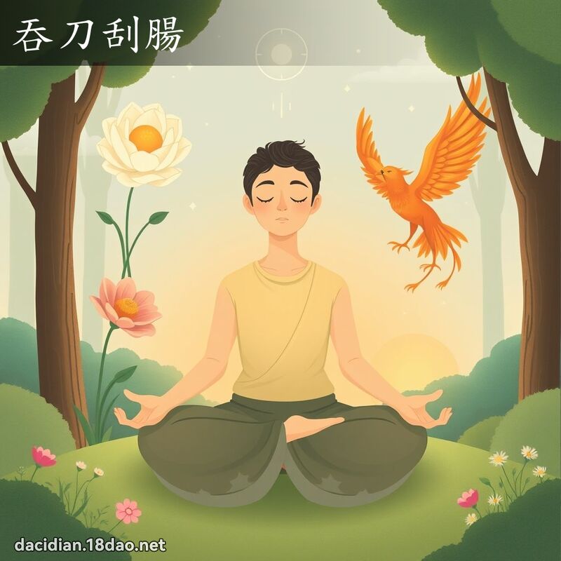 吞刀刮肠 - 国语大辞典配图