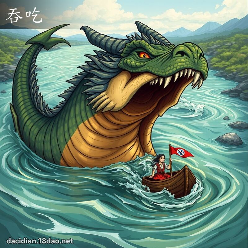 吞吃 - 国语大辞典配图