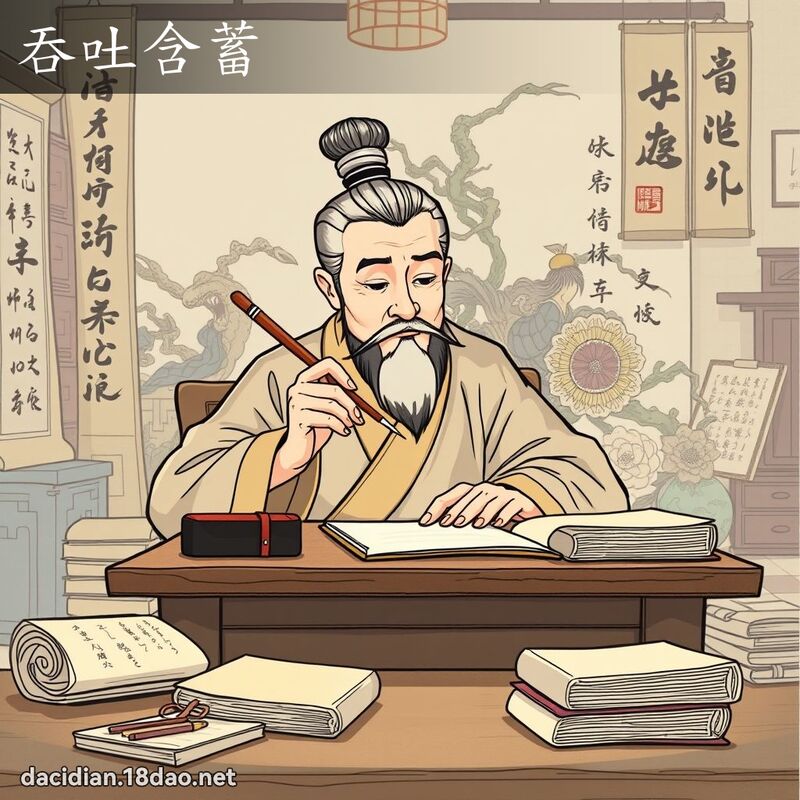 吞吐含蓄 - 國語大辭典配圖