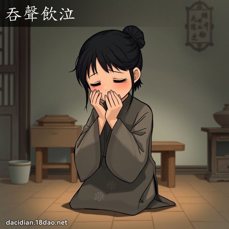 吞聲飲泣 - 國語大辭典配圖