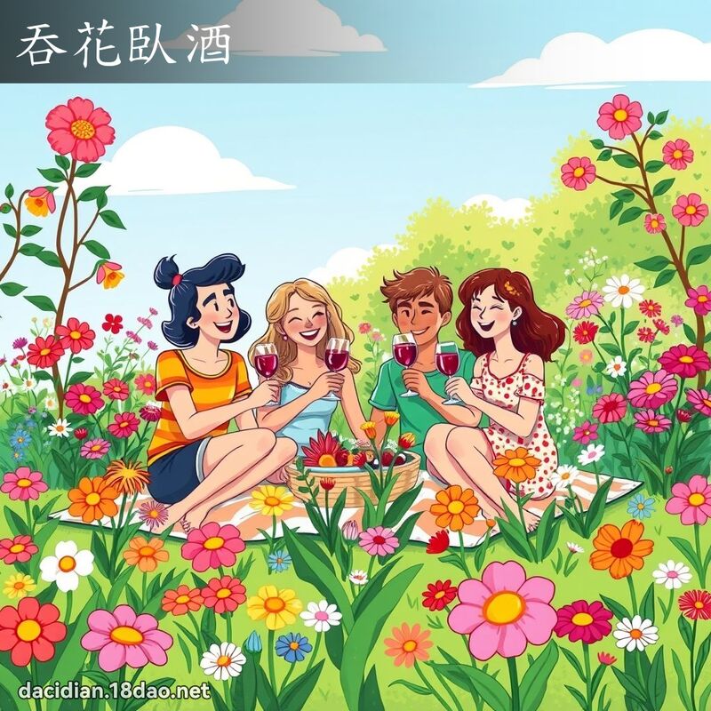 吞花臥酒 - 國語大辭典配圖