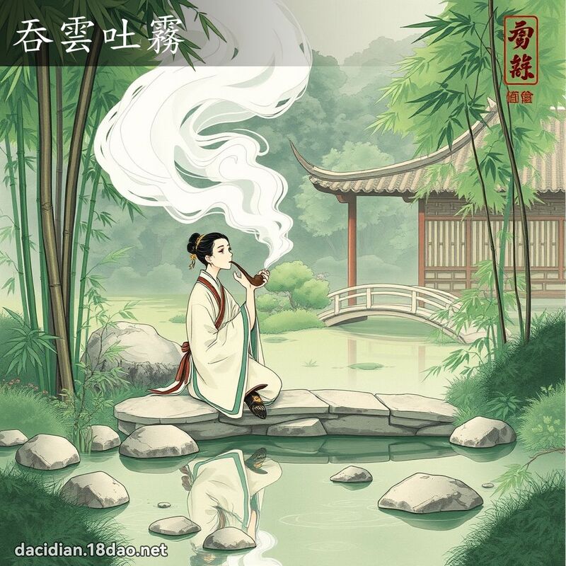 吞雲吐霧 - 國語大辭典配圖