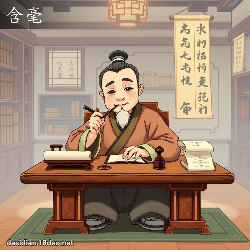 含毫 - 国语大辞典配图