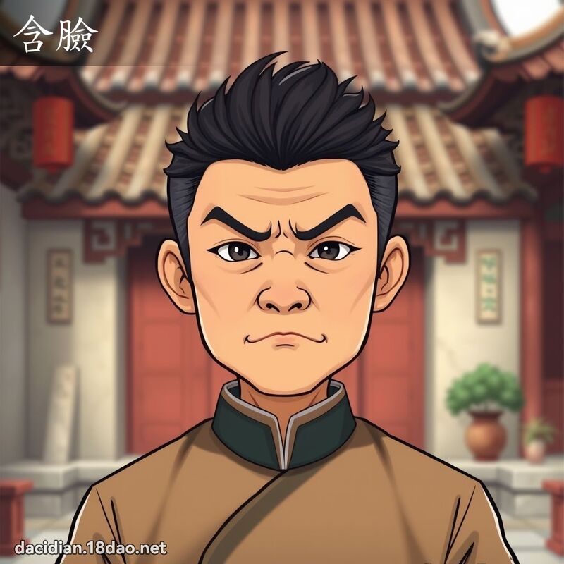 含脸 - 国语大辞典配图