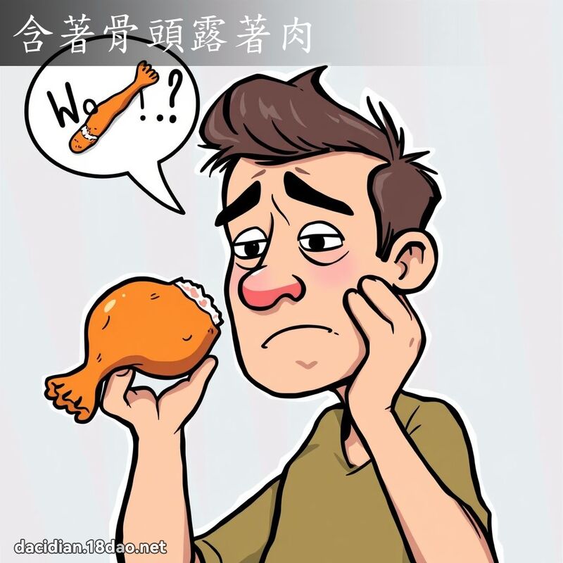 含著骨头露著肉 - 国语大辞典配图