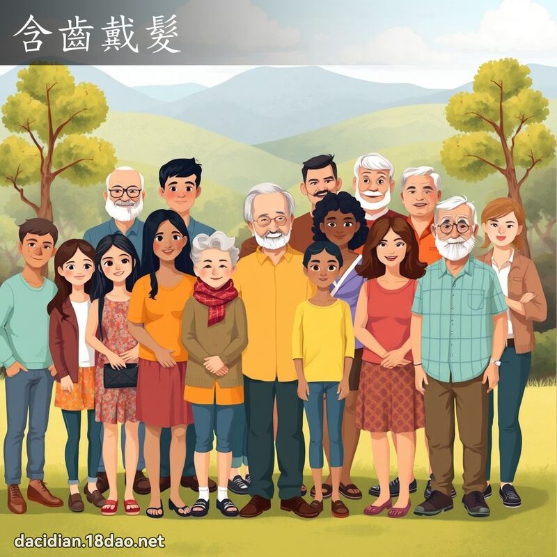 含齒戴髮 - 國語大辭典配圖