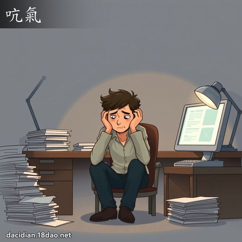 吭气 - 国语大辞典配图