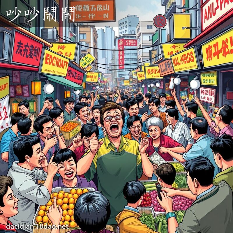 吵吵鬧鬧 - 國語大辭典配圖