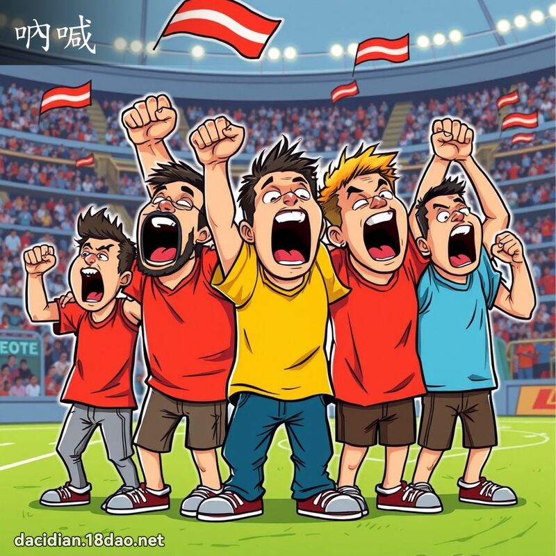 吶喊 - 国语大辞典配图