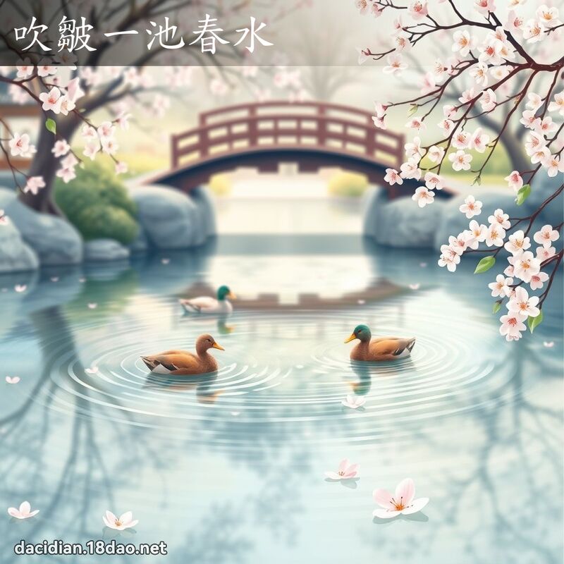 吹皺一池春水 - 國語大辭典配圖