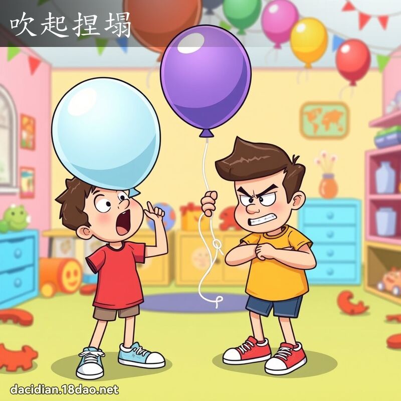 吹起捏塌 - 國語大辭典配圖