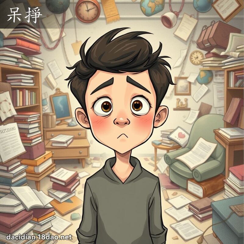 呆挣 - 国语大辞典配图
