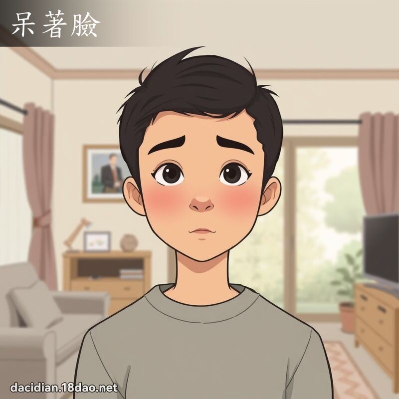 呆著脸 - 国语大辞典配图