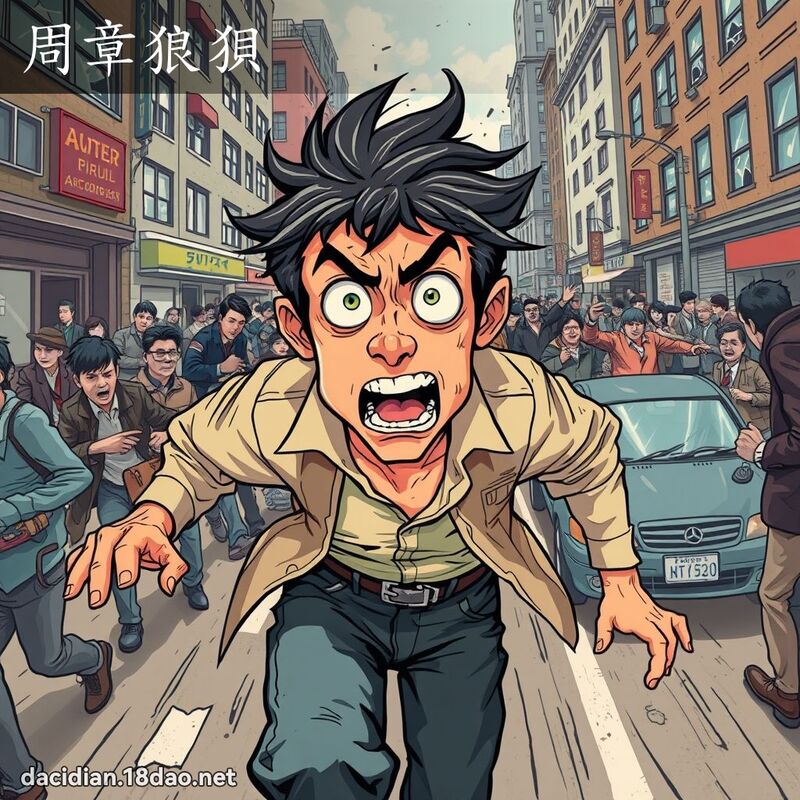周章狼狽 - 國語大辭典配圖