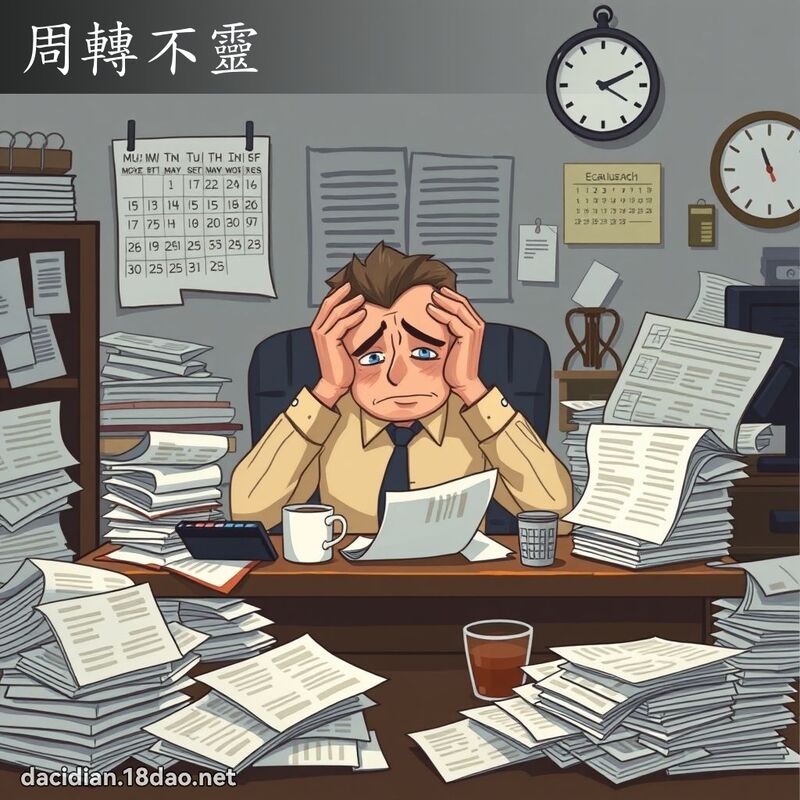 周转不灵 - 国语大辞典配图