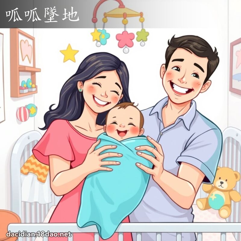 呱呱坠地 - 国语大辞典配图
