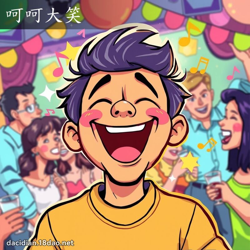 呵呵大笑 - 國語大辭典配圖