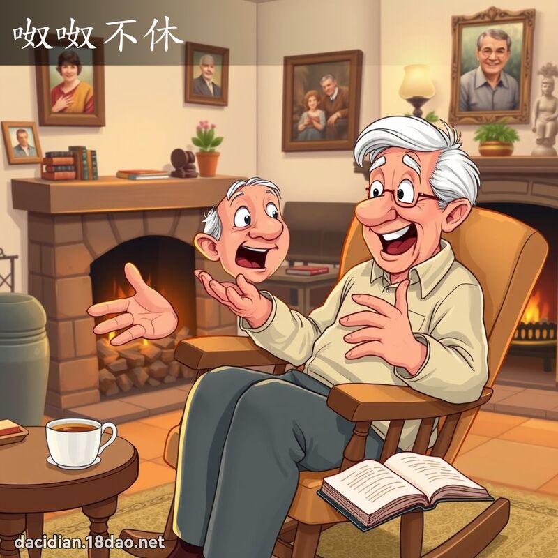 呶呶不休 - 国语大辞典配图