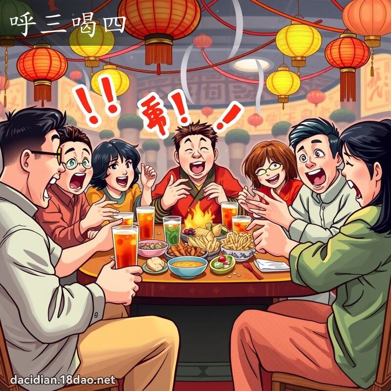 呼三喝四 - 國語大辭典配圖
