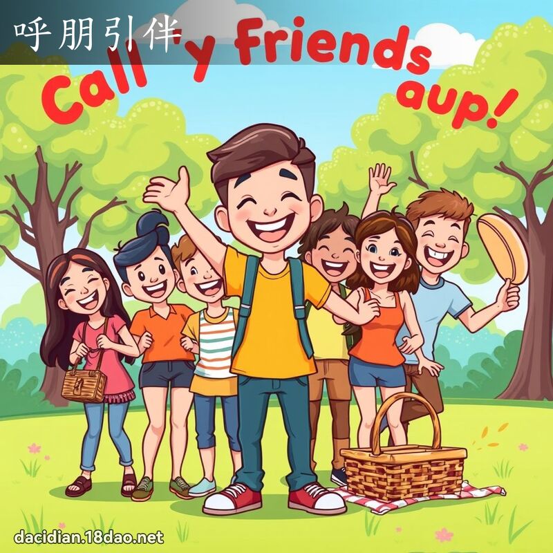 呼朋引伴 - 国语大辞典配图