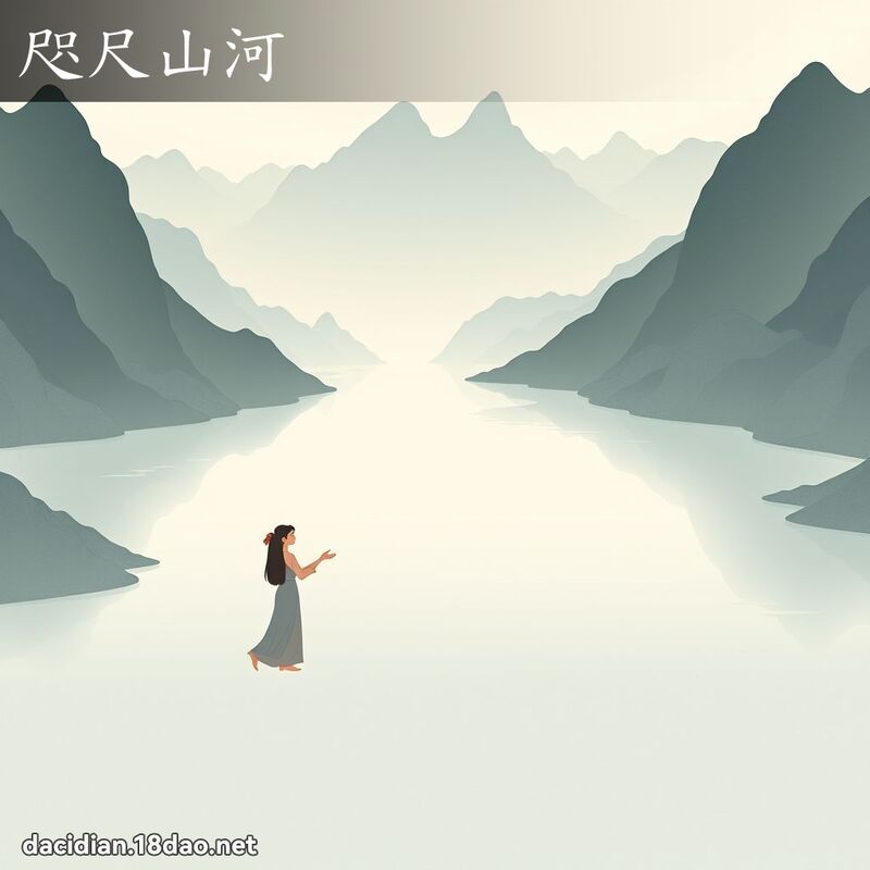 咫尺山河 - 国语大辞典配图