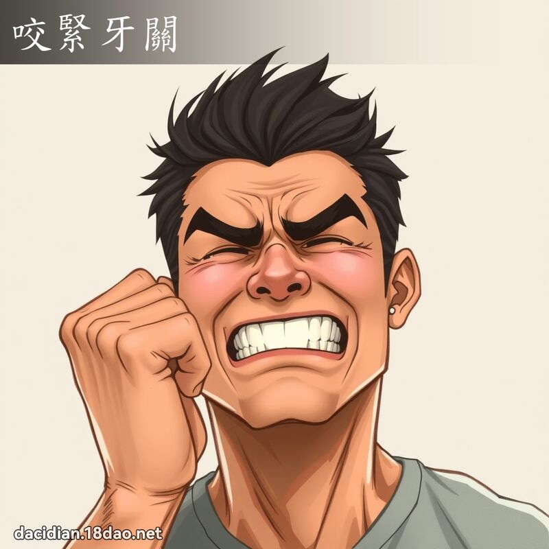 咬緊牙關 - 國語大辭典配圖