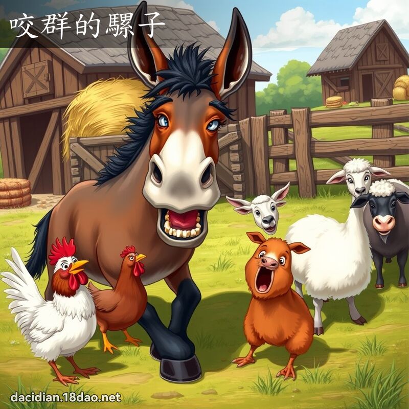 咬群的騾子 - 國語大辭典配圖