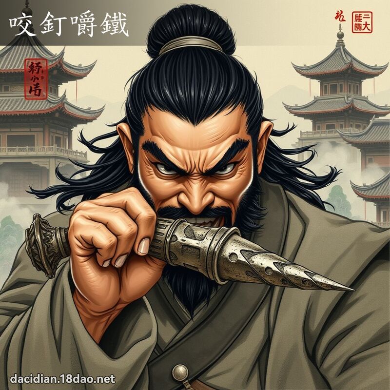 咬钉嚼铁 - 国语大辞典配图